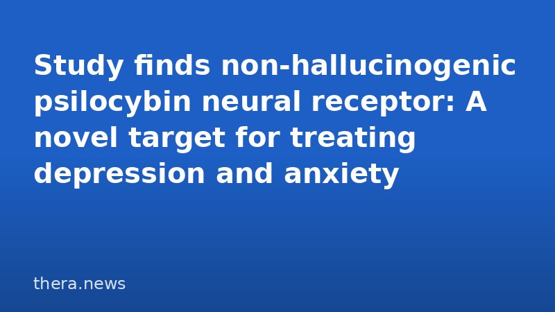 Study finds non-hallucinogenic psilocybin neural receptor: A novel target for treating depression and anxiety