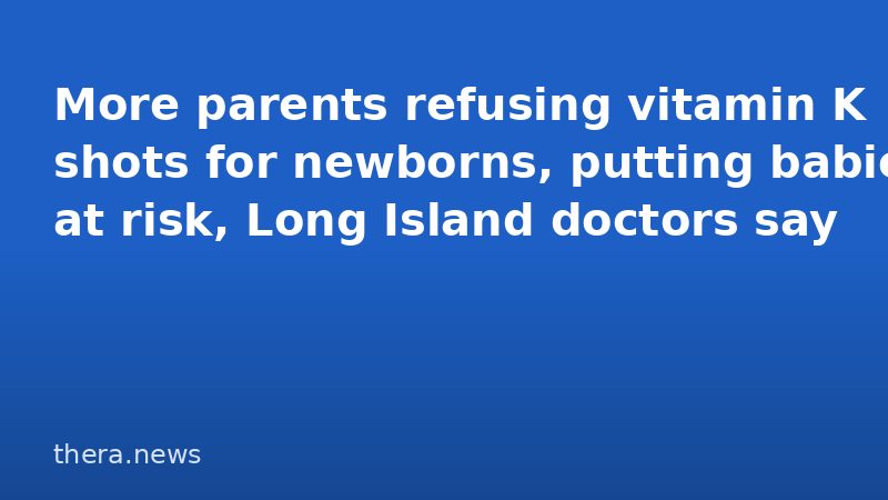 More parents refusing vitamin K shots for newborns, putting babies at risk, Long Island doctors say
