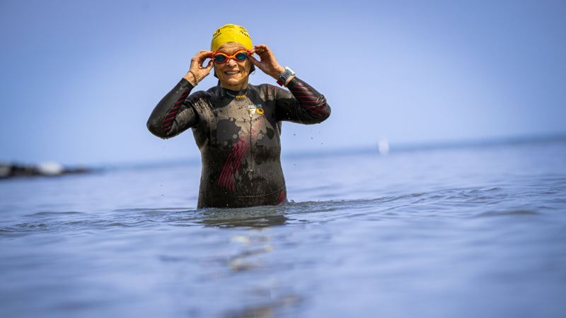 Too old to compete? This 87-year-old triathlete has tips for staying in the game