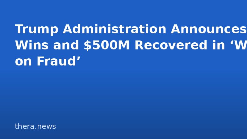 Trump Administration Announces 3 Wins and $500M Recovered in ‘War on Fraud’