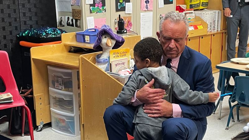 RFK Jr. Swaps Vaccine Talk for Healthy Foods and Reading to Tots in Push To Woo Voters
