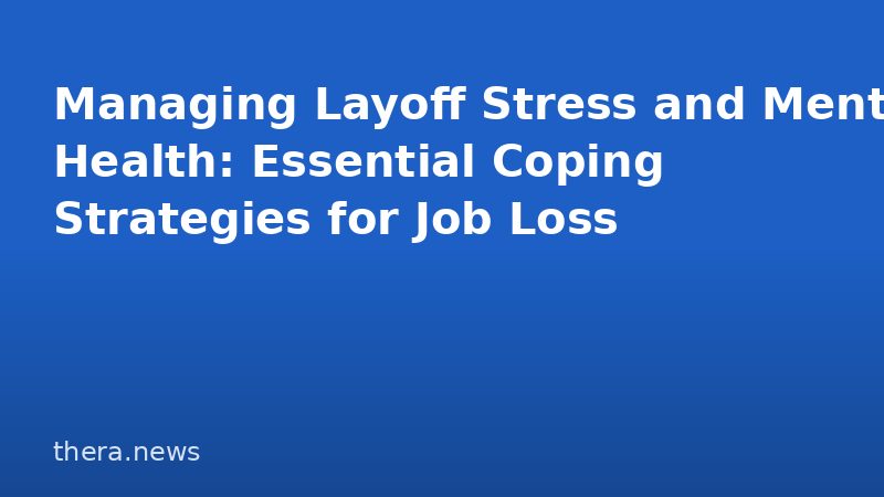 Managing Layoff Stress and Mental Health: Essential Coping Strategies for Job Loss